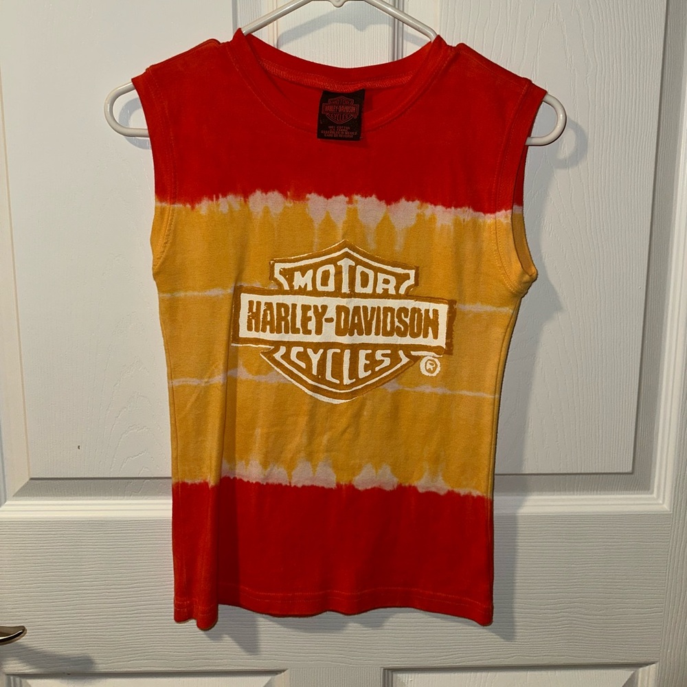 Harley-Davidson Red and Gold Tank Top